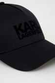 Кепка Karl Lagerfeld чоловічий колір чорний з аплікацією