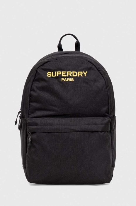 Рюкзак Superdry колір чорний великий з аплікацією (3674121)