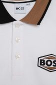 Дитяче бавовняне поло BOSS колір білий з аплікацією (3446970)