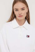Бавовняна кофта Tommy Jeans жіноча колір білий з аплікацією (3538284)