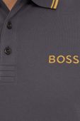 Поло Boss Green BOSS GREEN чоловіче колір сірий з аплікацією