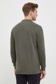 Бавовняний лонгслів Pepe Jeans Oliver колір зелений однотонний
