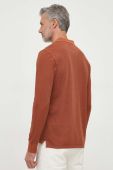 Бавовняний лонгслів Pepe Jeans Oliver колір коричневий однотонний