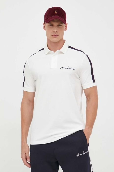 Поло Armani Exchange чоловічий колір бежевий з аплікацією