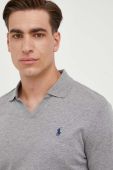 Бавовняний лонгслів Polo Ralph Lauren колір сірий меланж (3430496)