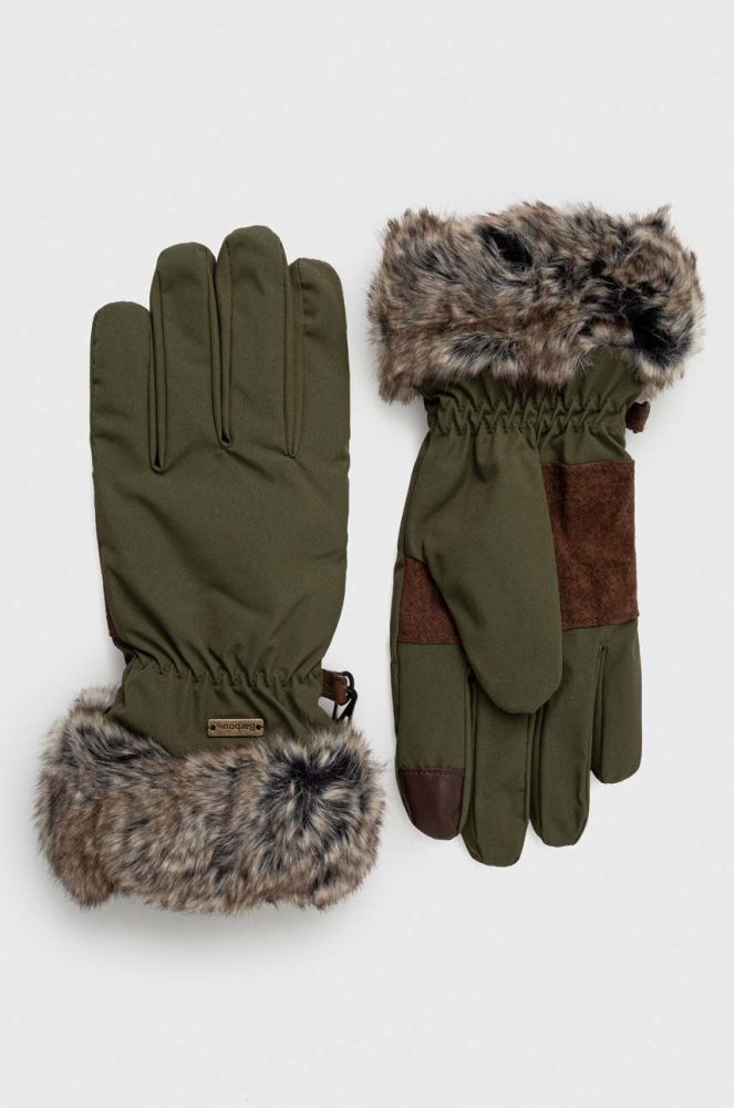 Рукавички Barbour жіночі колір зелений