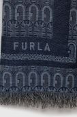 Шарф з домішкою вовни Furla візерунок колір блакитний