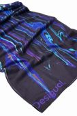 Хустка Desigual 23WAWA05 ACCESSORIES FABRIC RECTANGLE FO жіноча колір синій візерунок