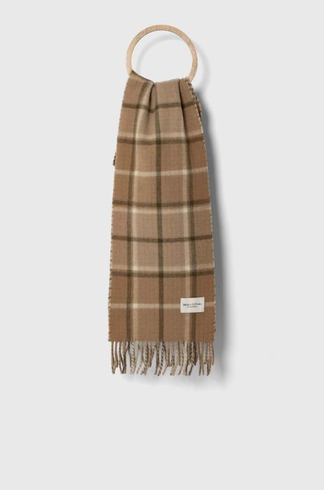 Вовняний шарф Marc O'Polo колір бежевий візерунок (3551043)