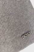 Шерстяна шапка і шарф BOSS колір сірий