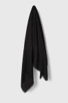 Шаль з домішкою вовни BOSS колір чорний