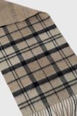 Вовняний шарф Barbour колір бежевий візерунок