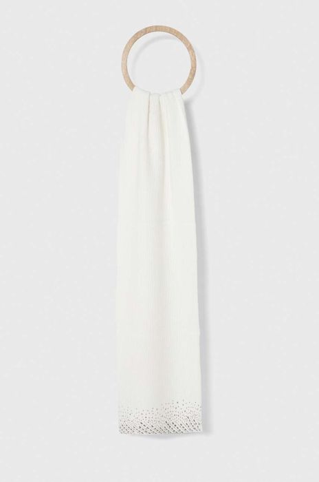 Шарф Morgan жіночий колір білий з аплікацією