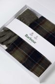 Шарф і рукавички Barbour колір зелений візерунок