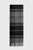 Вовняний шарф Barbour колір чорний візерунок