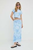 Бавовняна спідниця R?sum? maxi пряма колір блакитний