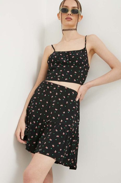 Спідниця Tommy Jeans колір чорний mini розкльошена (3369830)