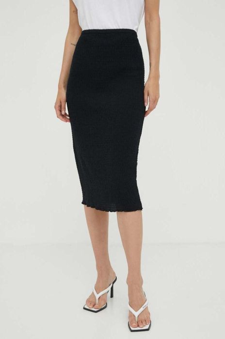 Спідниця Samsoe Samsoe колір чорний midi олівець