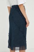 Спідниця Samsoe Samsoe колір синій midi пряма