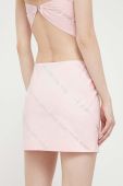 Бавовняна спідниця Rotate колір рожевий mini пряма