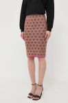 Спідниця Pinko колір коричневий mini олівець