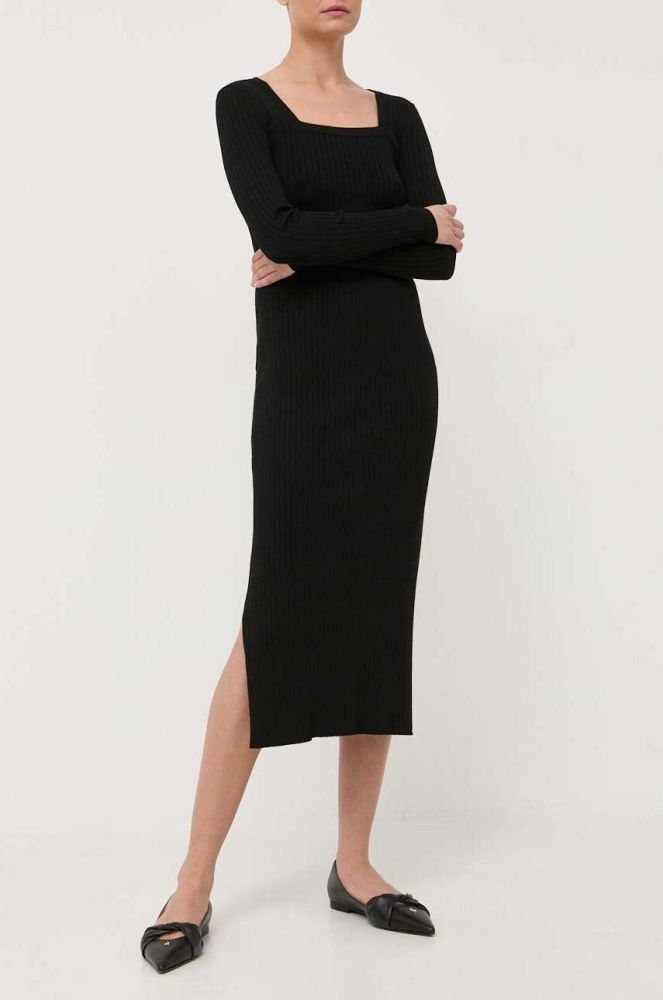 Спідниця Max Mara Leisure колір чорний midi пряма (3416125)