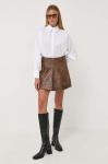Шкіряна спідниця Remain колір коричневий mini розкльошена
