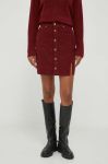 Вельветова спідниця Pepe Jeans Vicky колір бордовий mini пряма
