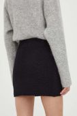 Вовняна спідниця Drykorn колір чорний mini пряма