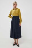 Спідниця з домішкою вовни Weekend Max Mara колір синій maxi розкльошена
