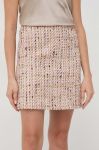 Спідниця з домішкою вовни Luisa Spagnoli колір бежевий mini розкльошена