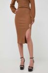 Спідниця Pinko колір коричневий midi олівець