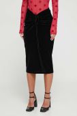 Спідниця HUGO колір чорний midi олівець (3618458)