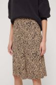 Спідниця Tommy Jeans колір бежевий midi розкльошена