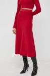 Спідниця Patrizia Pepe колір червоний maxi розкльошена