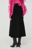 Спідниця Patrizia Pepe колір чорний maxi розкльошена