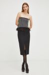 Спідниця з домішкою вовни Patrizia Pepe колір чорний midi олівець