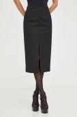 Спідниця з домішкою вовни Patrizia Pepe колір чорний midi олівець