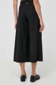 Штани з домішкою вовни Twinset колір чорний широке висока посадка