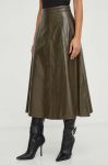 Спідниця Twinset колір зелений midi розкльошена