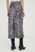 Шовкова спідниця The Kooples колір чорний midi розкльошена