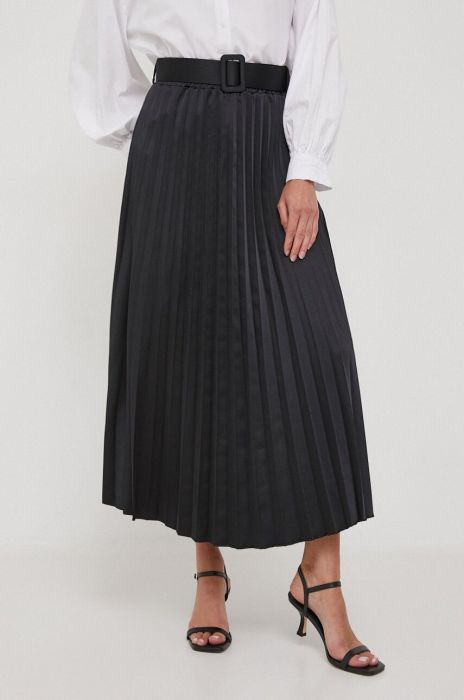 Спідниця Artigli колір чорний midi розкльошена (3575626)