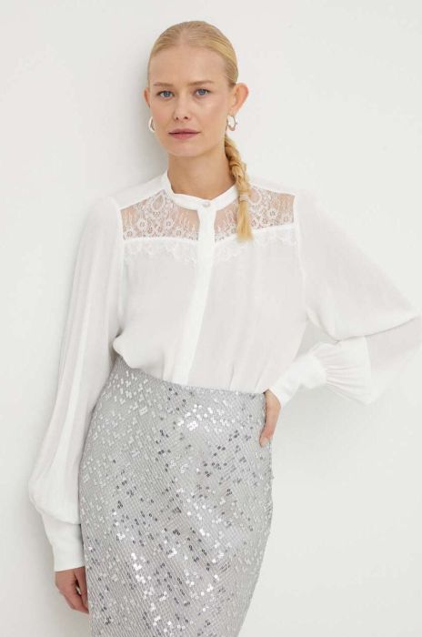 Сорочка Bruuns Bazaar жіноча колір білий relaxed зі стійкою