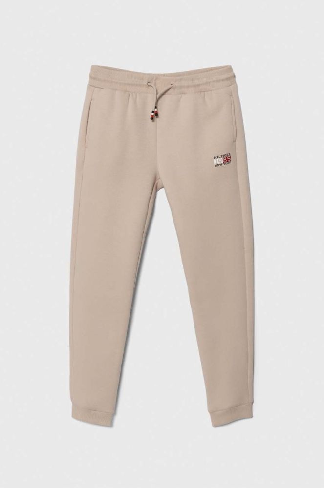 Дитячі спортивні штани Tommy Hilfiger колір бежевий однотонні (3493260)