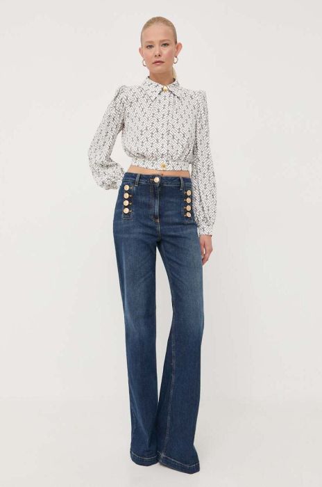 Джинси Elisabetta Franchi жіночі висока посадка колір блакитний (3394772)