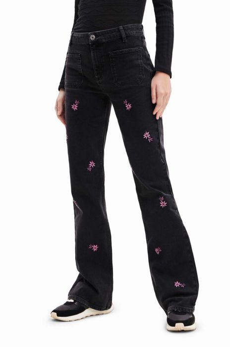 Джинси Desigual жіночі висока посадка колір чорний (3564500)