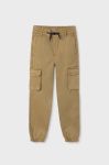 Дитячі штани Mayoral cargo колір бежевий однотонні