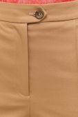 Штани BOSS жіночі колір бежевий пряме висока посадка (3375299)