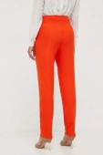 Штани BOSS жіночі колір помаранчевий фасон сигарети висока посадка
