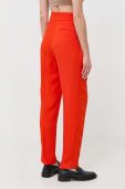 Штани BOSS жіночі колір помаранчевий фасон chinos висока посадка